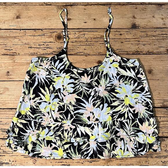 Volcom Women’s Size XS Black Floral Spaghetti Strap Top - NWOT - Picture 1 of 8
